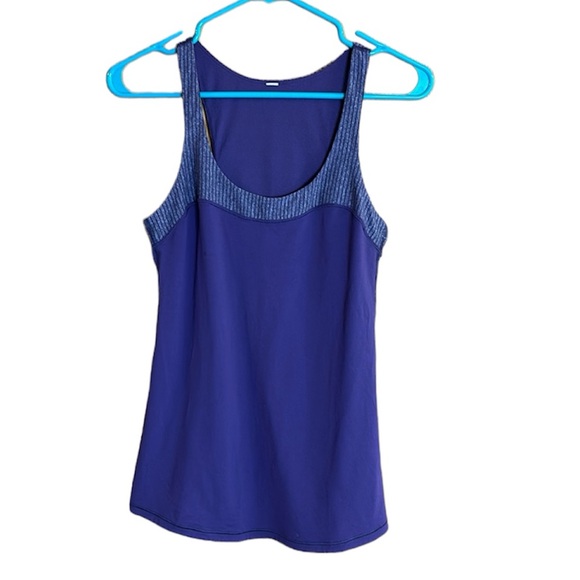 Lululemon Run - First Base Tank Going Grape/ Hyper Stripe Heathered Black - Picture 1 of 9